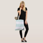 HAMbyWG - LG-Canvas tas - Mint & White Stripe w Lo (Op model)