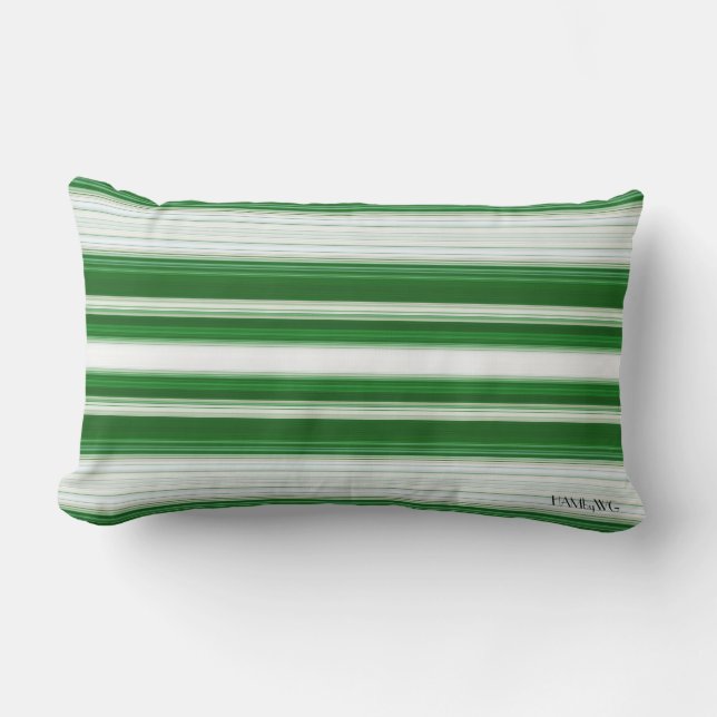HAMbyWG - Lumbar Pillow - groene witte gradiënt Buitenkussen (Voorkant)