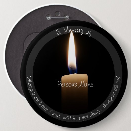 HAMbyWG Memorial candle pin Ronde Button 6,0 Cm (Voorkant /achterkant)