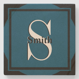 HAMbyWG-monogram met verdringing van travertine Stenen Onderzetter