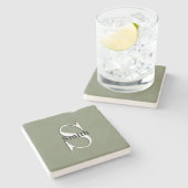 HAMbyWG Monogram Sage Green Stenen Onderzetter (Zijkant)