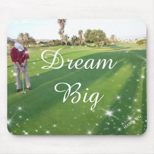 HAMbyWG - Muismat - Golfer Dream Big (Voorkant)