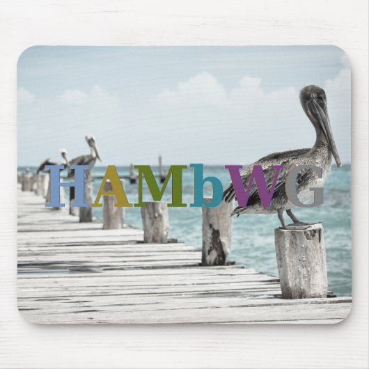 HAMbyWG - Muismat - Pelicans op Dock (Voorkant)