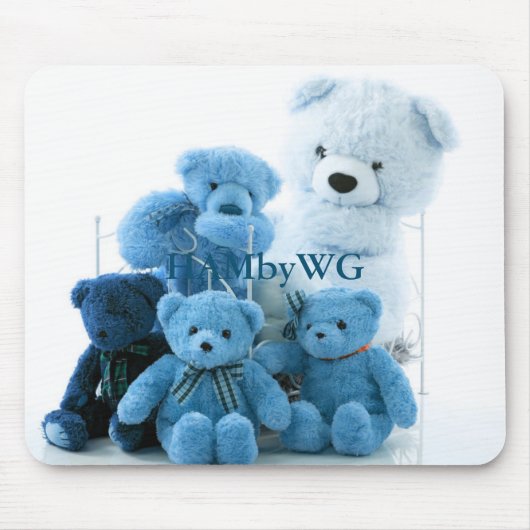 HAMbyWG - muispad - blauwe Teddy Bears Muismat (Voorkant)