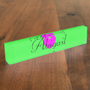HAMbyWG - Naambord - Neon Groen/Paaarse Hart