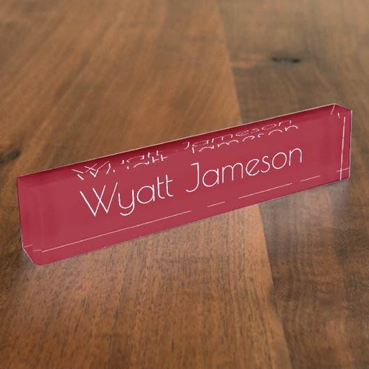 HAMbyWG - Naambordje voor bureau - Rood (Zijkant)
