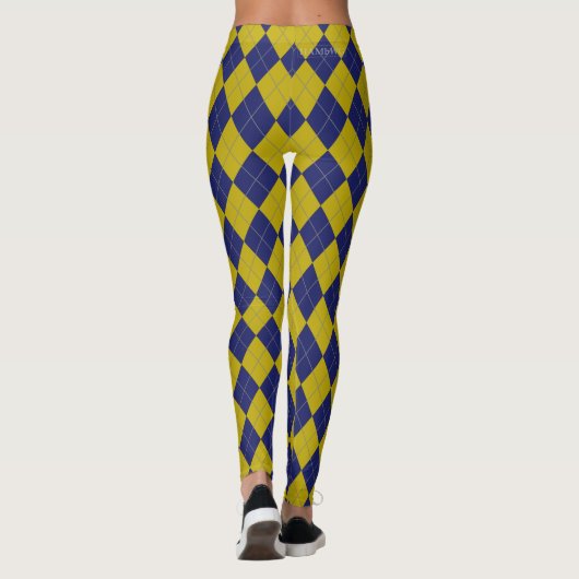 HAMbyWG Navy Blue Argyle met elke andere kleur Leggings (Achterkant)