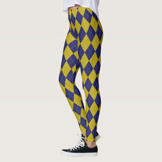 HAMbyWG Navy Blue Argyle met elke andere kleur Leggings (Links)
