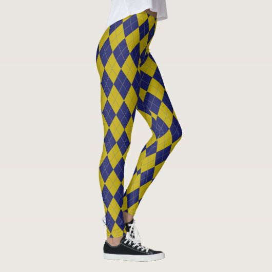 HAMbyWG Navy Blue Argyle met elke andere kleur Leggings (Rechts)