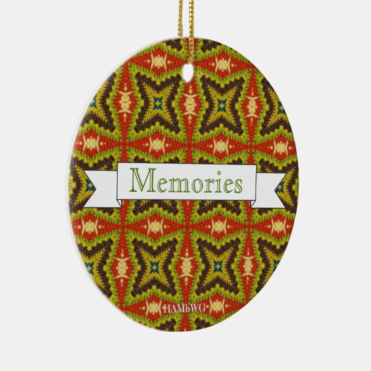 HAMbyWG - Olijf, roest en groene macrame van 1970 Keramisch Ornament (Rechts)