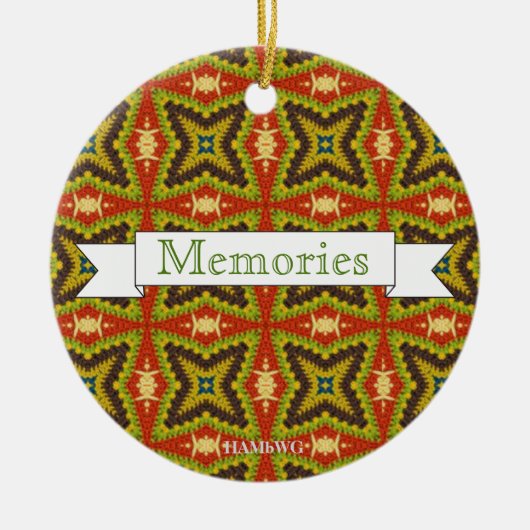 HAMbyWG - Olijf, roest en groene macrame van 1970 Keramisch Ornament (Voorkant)