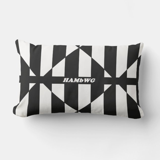 HAMbyWG Outdoor Lumbar Pillow Blk/Wh Di Stripe Buitenkussen (Voorkant)