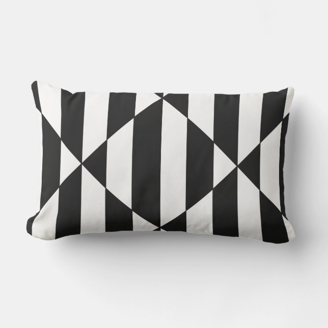 HAMbyWG Outdoor Lumbar Pillow Blk/Wh Di Stripe Buitenkussen (Voorkant)