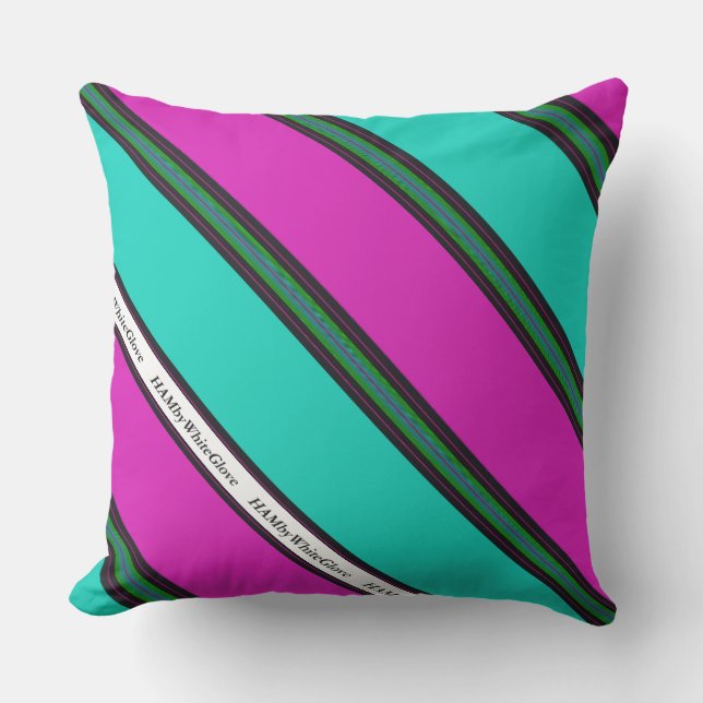 HAMbyWG -Outdoor Pillow 20-inch roze/Blk/Gr/Turq. Buitenkussen (Voorkant)