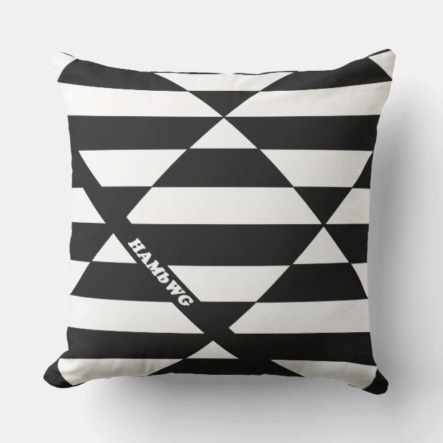 HAMbyWG - Outdoor Pillow 20-inch zwart/wit di Stri Buitenkussen (Voorkant)
