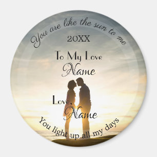 HAMbyWG - Paar in sunrise Love Personalized Magneet