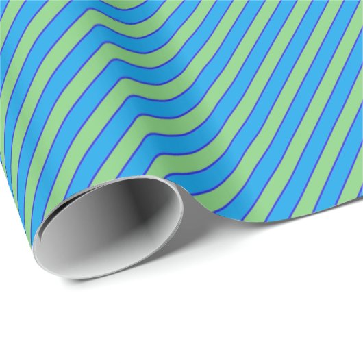 HAMbyWG-pakpapier - Comic Blue/Green Stripe Cadeaupapier (Rol Hoek)