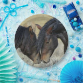 HAMbyWG - Papieren Borden 9 inch - 2 paarden Papieren Bordje (Feest)