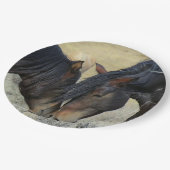 HAMbyWG - Papieren Borden 9 inch - 2 paarden Papieren Bordje (Gekanteld)