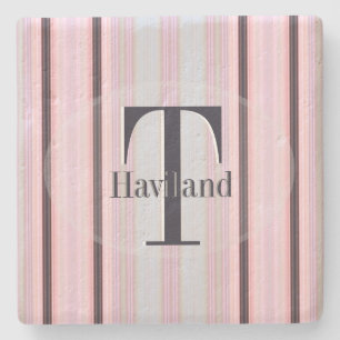 HAMbyWG-peach & bruin Stripe Stenen Onderzetter