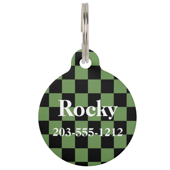 HAMbyWG - Pet Name Tag - Checkers Huisdierpenning (Voorkant)
