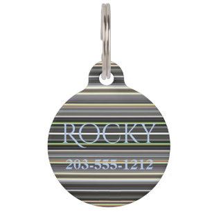 HAMbyWG - Pet Name Tag - Diamond Stripe Huisdierpenning