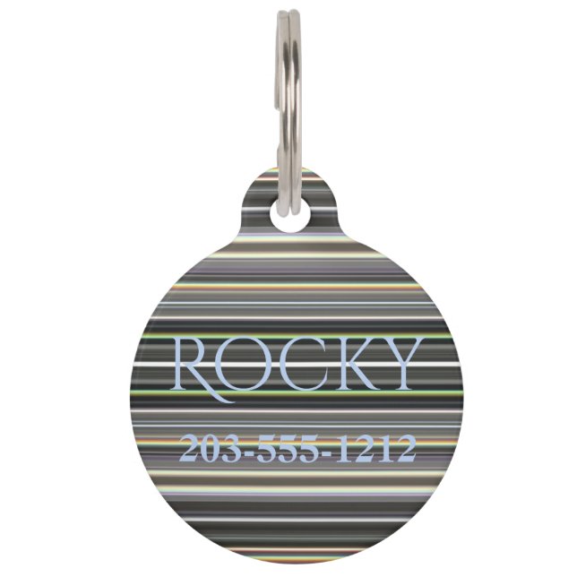 HAMbyWG - Pet Name Tag - Diamond Stripe Huisdierpenning (Voorkant)