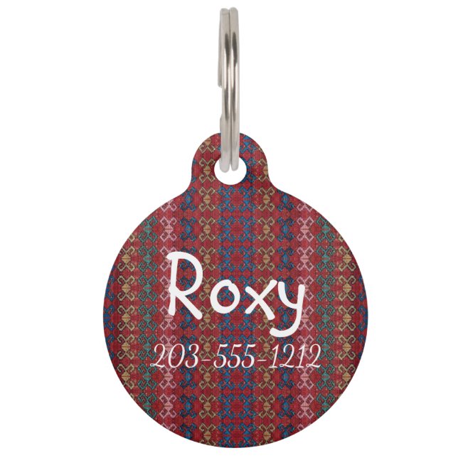 HAMbyWG - Pet Name Tag - Hippy Red Huisdierpenning (Voorkant)