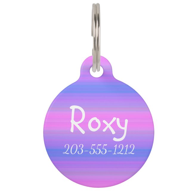 HAMbyWG - Pet Name Tag - Violet Pink Huisdierpenning (Voorkant)