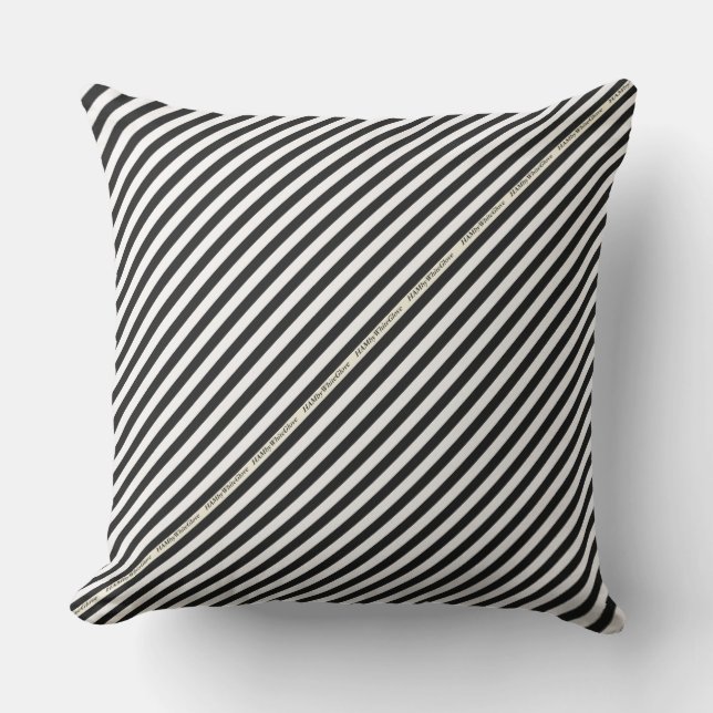 HAMbyWG - Pillow - Black White Stripe Buitenkussen (Voorkant)