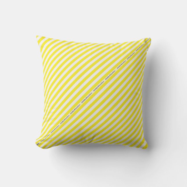 HAMbyWG - Pillow - Gele witte streep Buitenkussen (Voorkant)