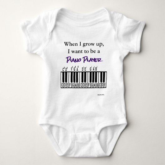 HAMbyWG - Romper, T-shirt, Snap T - Piano Player Romper (Voorkant)