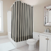 HAMbyWG - Shower Curtain - Beige and Black Stripe Douchegordijn (In situ)