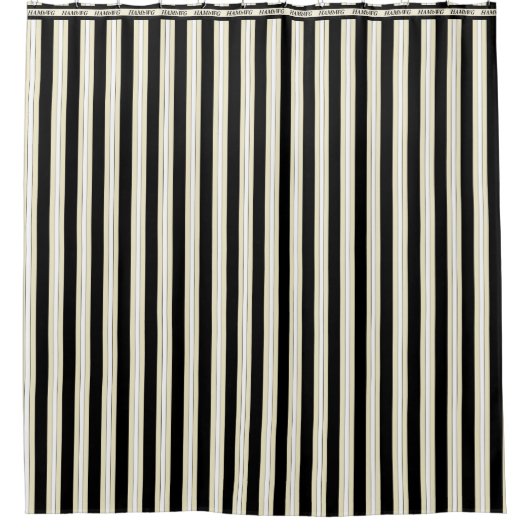 HAMbyWG - Shower Curtain - Bl/Wh/crm Stripe Douchegordijn (Voorkant)