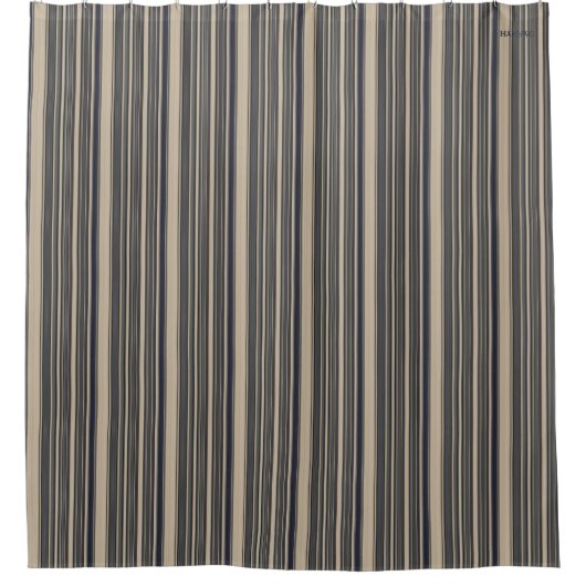 HAMbyWG - Shower Curtain - blauw, grijs en beige Douchegordijn (Voorkant)