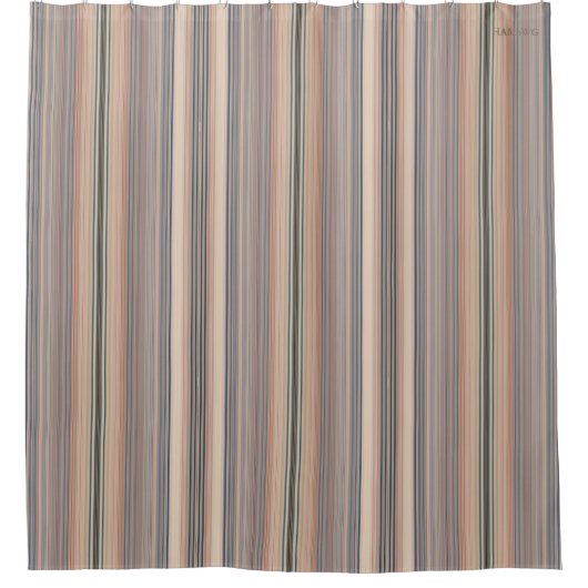 HAMbyWG - Shower Curtain - Bleke beige Stripes Douchegordijn (Voorkant)