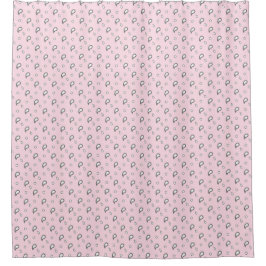 HAMbyWG - Shower Curtain - Paisley Pink met Blk/Wh Douchegordijn