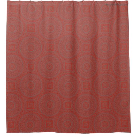 HAMbyWG - Shower Curtain - Red Boho Douchegordijn (Voorkant)
