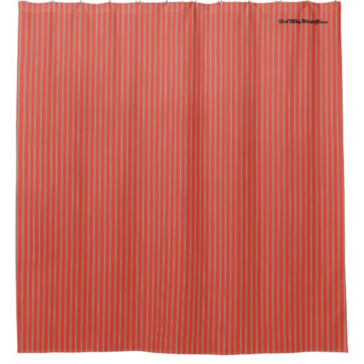 HAMbyWG - Shower Curtain - Stripe snoep oranje Douchegordijn (Voorkant)