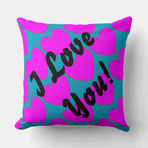 HAMbyWG - Sierkussen - Aqua/Roze harten