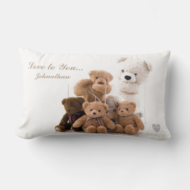 HAMbyWG - Sierkussen - Beige Teddy Bears Kussen (Voorkant)