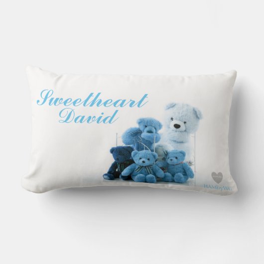 HAMbyWG - Sierkussen - Blue Teddy Bears Kussen (Voorkant)