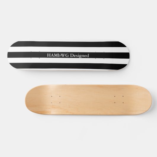 HAMbyWG - Skateboard - Black White Wide Stripe (Horizontaal)