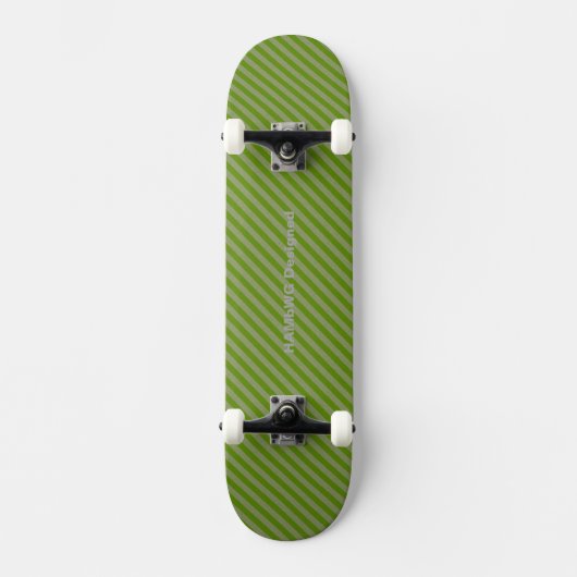 HAMbyWG - Skateboard - Greem Diagonal Stripes (Voorkant)