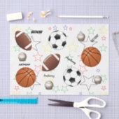 HAMbyWG Sportballen met sterren & naam - Tissuepapier (Craft)