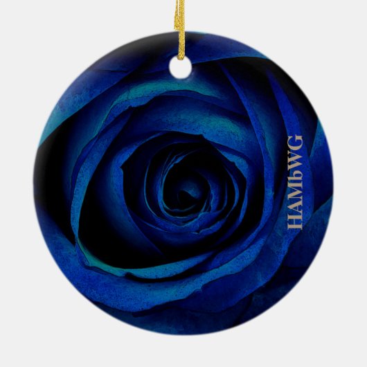 HAMbyWG Square Ornament - Blauw Roos (Achterkant)
