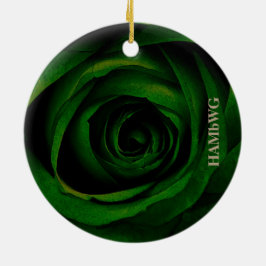 HAMbyWG Square Ornament - Groen Roos