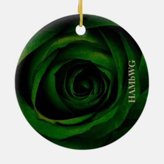 HAMbyWG Square Ornament - Groen Roos (Achterkant)
