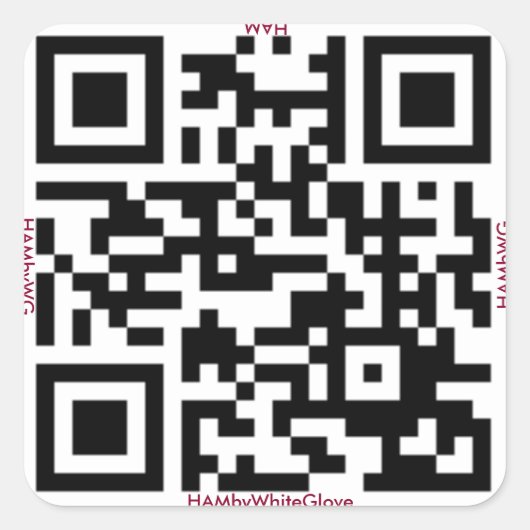 HAMbyWG - Stickers - QR-code met namen B/W (Voorkant)