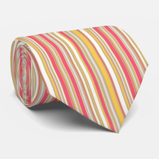 HAMbyWG - Stropdas - Multi Stripe - Zalmboter (Opgerold)